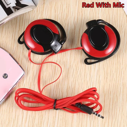 Wired Headphones Stereo 3.5MM Ear Hook Music Game Earphone With Mic For Mobile Phone PC Laptop Mp3 Mp4 Wired Headset