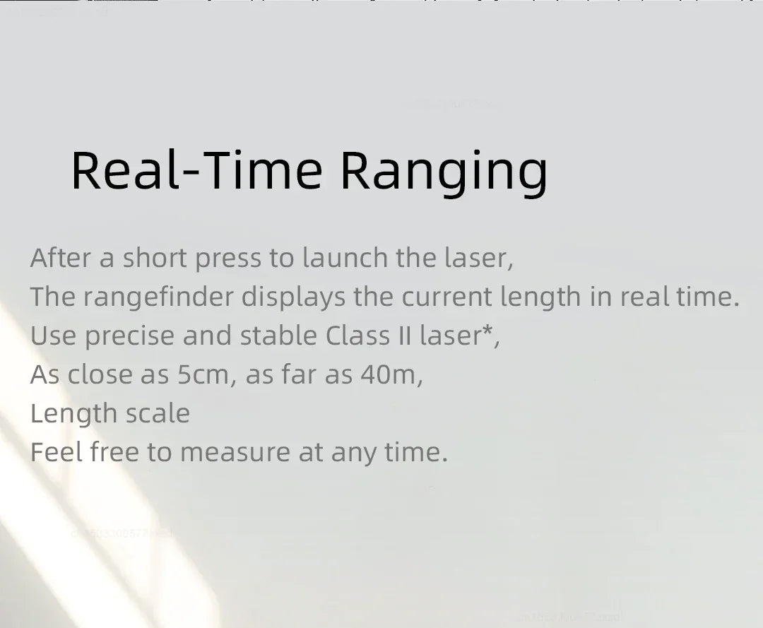 Xiaomi Mijia Smart Laser Range Finder Tape Measure Work with Mi Home APP Laser Rangefinder Distance Meter Digital Device Tools