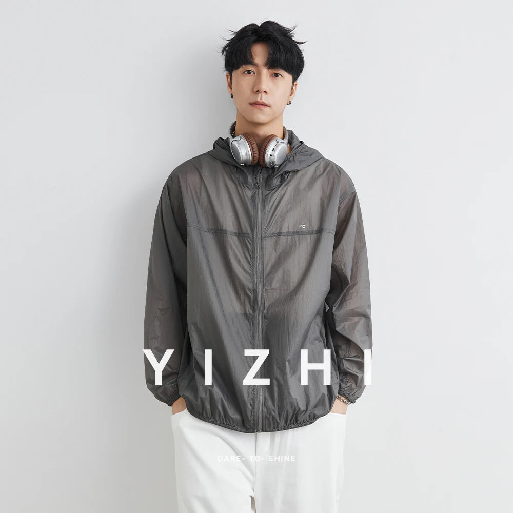 Men’s UPF 50+ Ice Silk Sun Protection Jacket – Lightweight, Breathable, Summer UV Hoodie