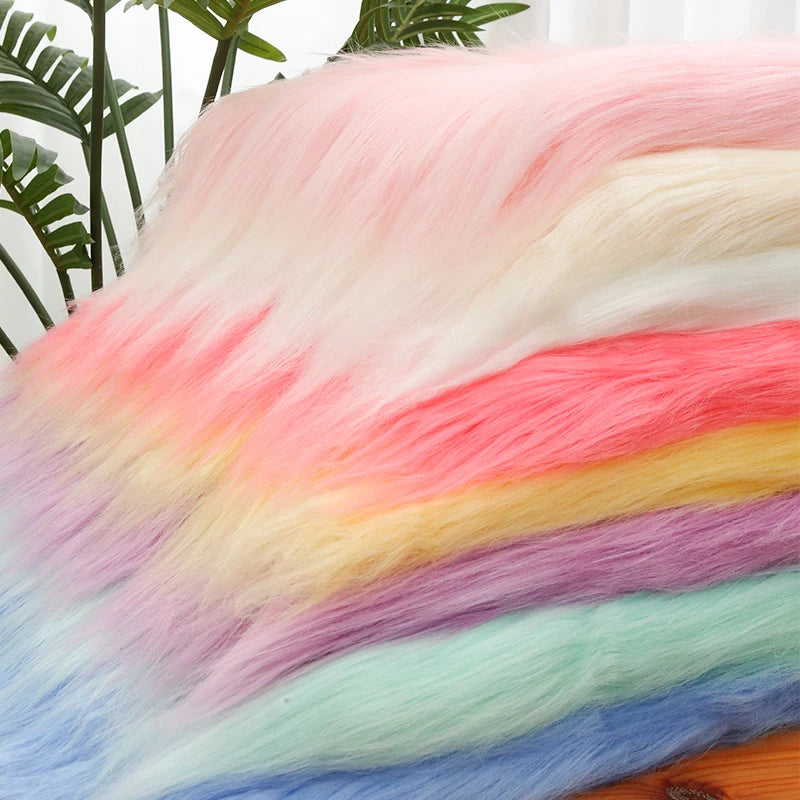 25x45cm 9cmPile Faux Fur Fabric For Sewing Doll Toy Beard Hair DIY Patchwork Material Accessories Home Decoration Cosplay Fabric