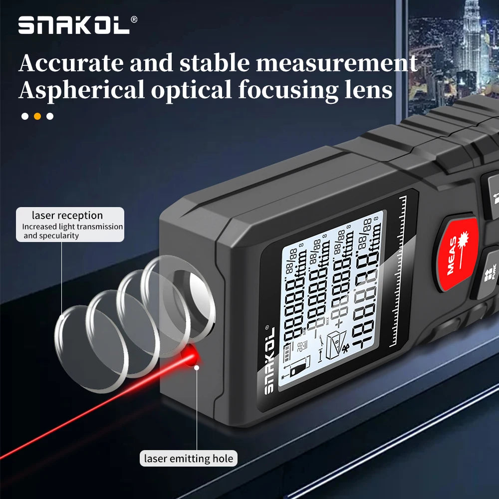 Snakol Laser Distance Meter 50m 70m 100m 120m Rangefinder Profesional Range Finder Digital Tape Measure Ruler Test Tools