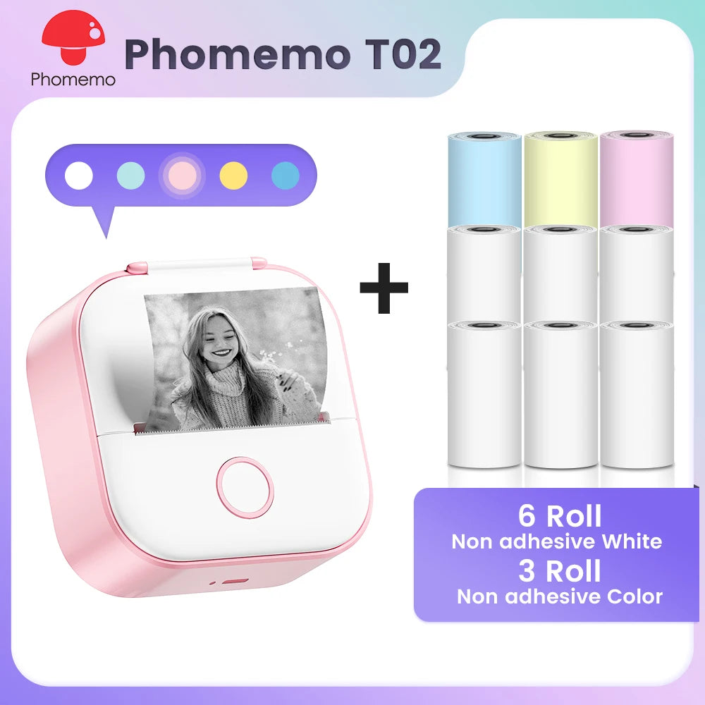 Phomemo T02 Mini Pocket Printer – Bluetooth Thermal Label Maker