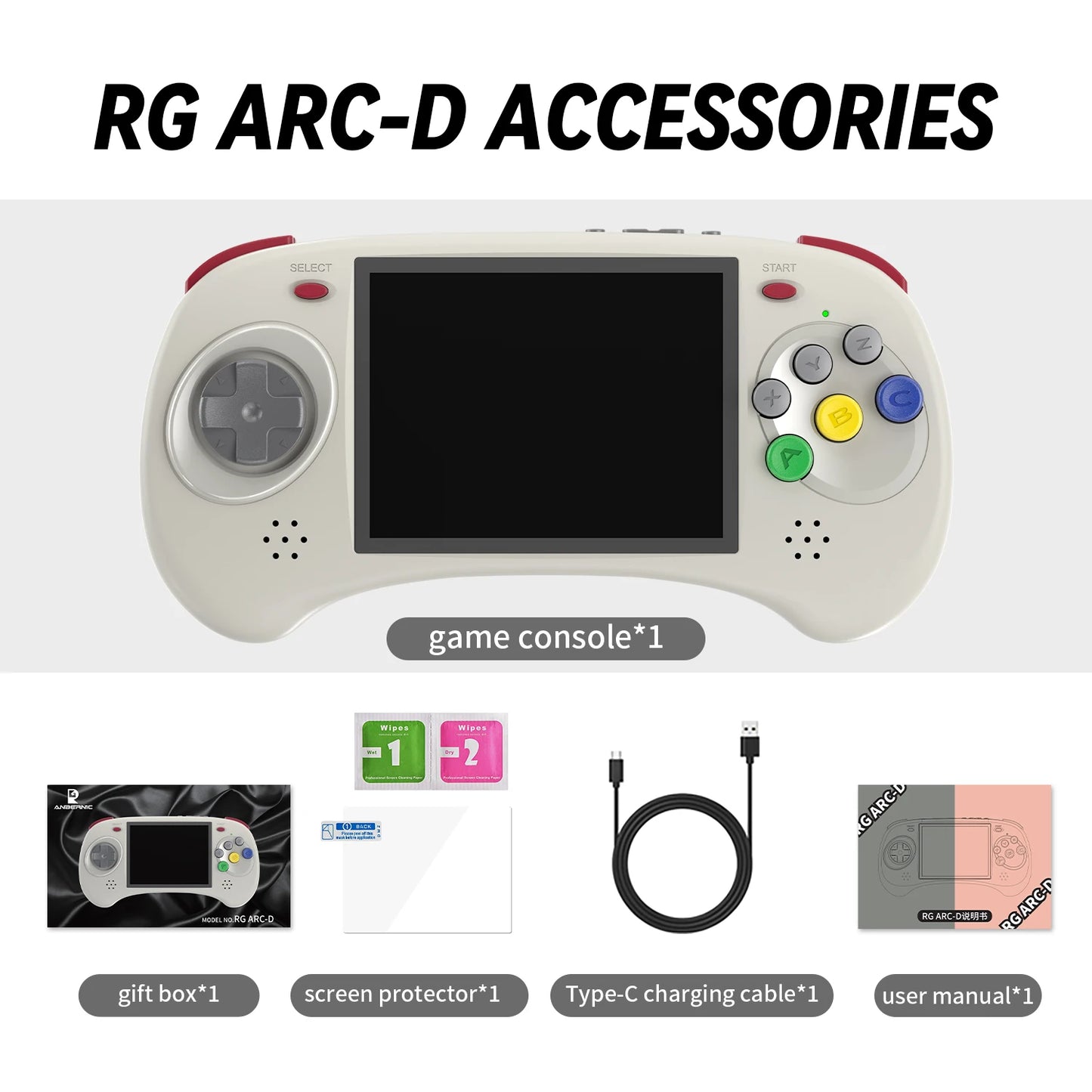 ANBERNIC RG ARC-S/RG ARC-D Retro Games RK3566 4.0 INCH 640*480 Handheld Game Console Emulator LINUX System 3500mAh HD-compatible
