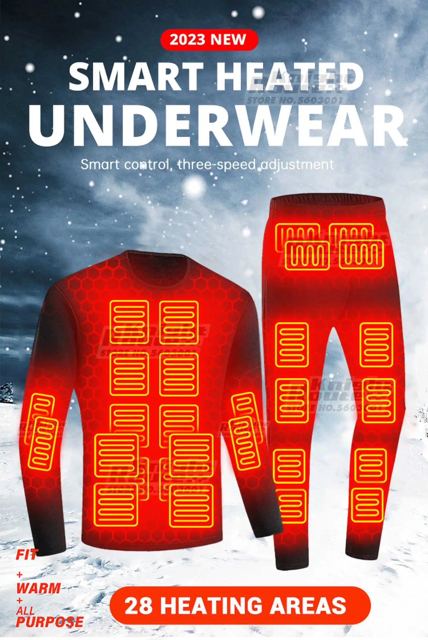 28 Areas Winter Motorcycle Heated Thermal Underwear Men's Women's Heated Jacket USB Heating Smart Pants Hiking Bike Camping Ski