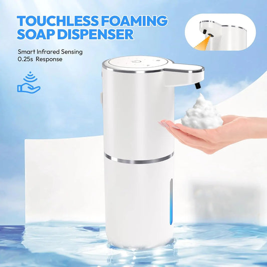 Automatic Soap Dispenser Touchless Foaming Soap Dispenser 380ml USB Rechargeable Electric 4 Level Adjustable Foam Soap Dispenser