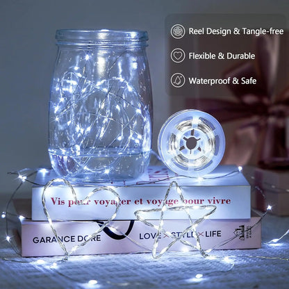 LED Solar Powered String Lights Copper Wire 8 Modes Solar Fairy Lights Outdoor Waterproof for Garden, Patio, Party, Christmas