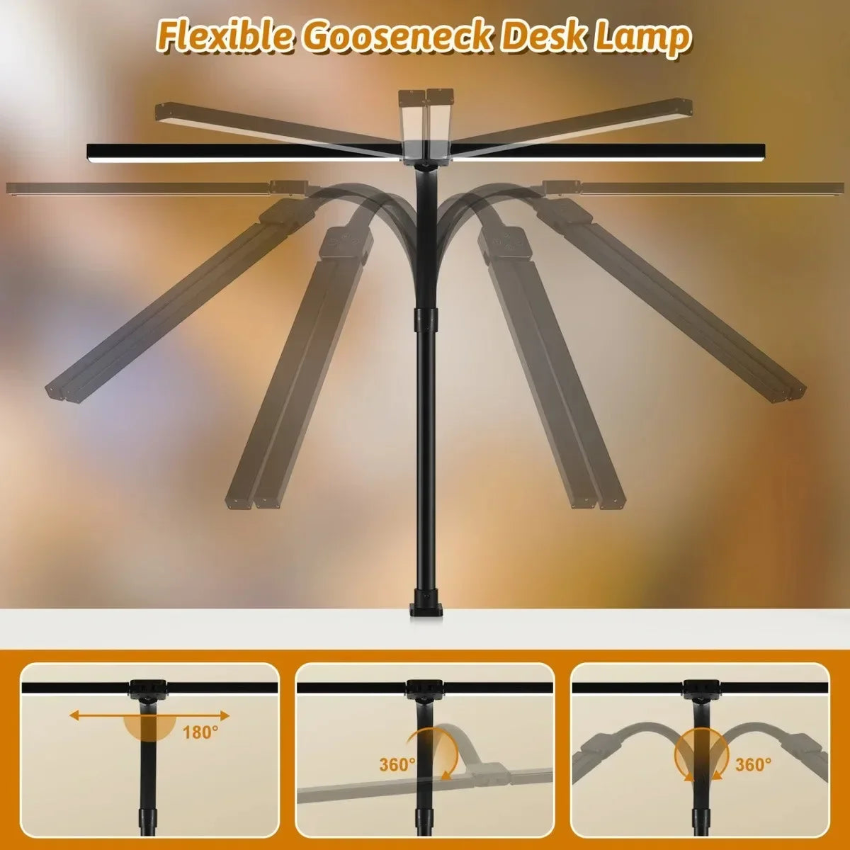 Double Single Head Led Clip Desk Lamp Dimmable Computer Table Lamps Monitor Light Architect Table Lamp for Office Reading Lights