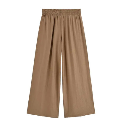 Women’s Summer 2-Piece Set – Loose Shirt & High-Waist Pants