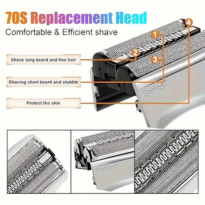 Electric Beard Shaving Replacement for Braun Razor Blade Series 7 70S 790cc 720 720s 740 Foil Shaver Head Cutter Head Mesh Cover