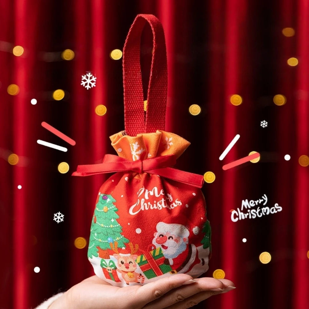 3/510 Pcs Velvet Christmas Hand-held Gift Bag for Christmas Eve Carnival Birthday Party Party Party Fruit Candy Gift Filling Bag