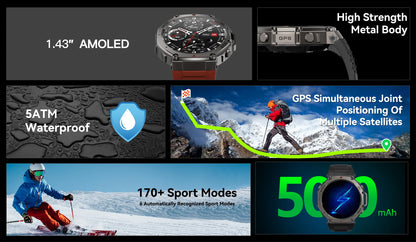 T-Rex 3 GPS Smart Watch 10ATM IP69K Waterproof Clock Compass Altimeter Call Military Sports Smartwatch Men For HUAWEI Bracelet