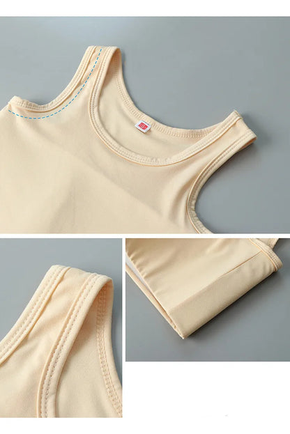 Women Flat Chest Binder With Bandage Pullover Half Length Corset Tank Top FTM Lesbian Transgender Underwear Vest Breast Binder