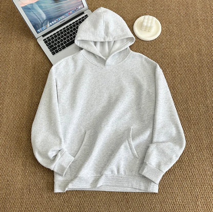 2025 unisex hooded sweatshirt men's solid color sweatshirt men's and women's long sleeved plug-in pocket pulloverolid Women Warm