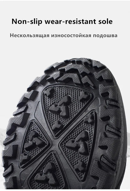 Large Size Winter Men's Boots Warm Plush Ankle Boots Sweat Wicking High-Top Warm Snow Boots Outdoor Sneakers Winter Men's Shoes