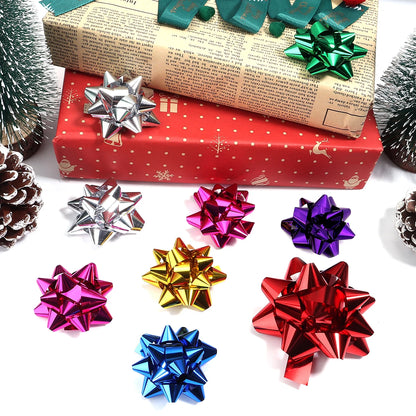 10/20pcs Small Star Bows for Present Wrapping Multi Colors Christmas Ribbon Bows for Parties Birthdays Wedding Holidays