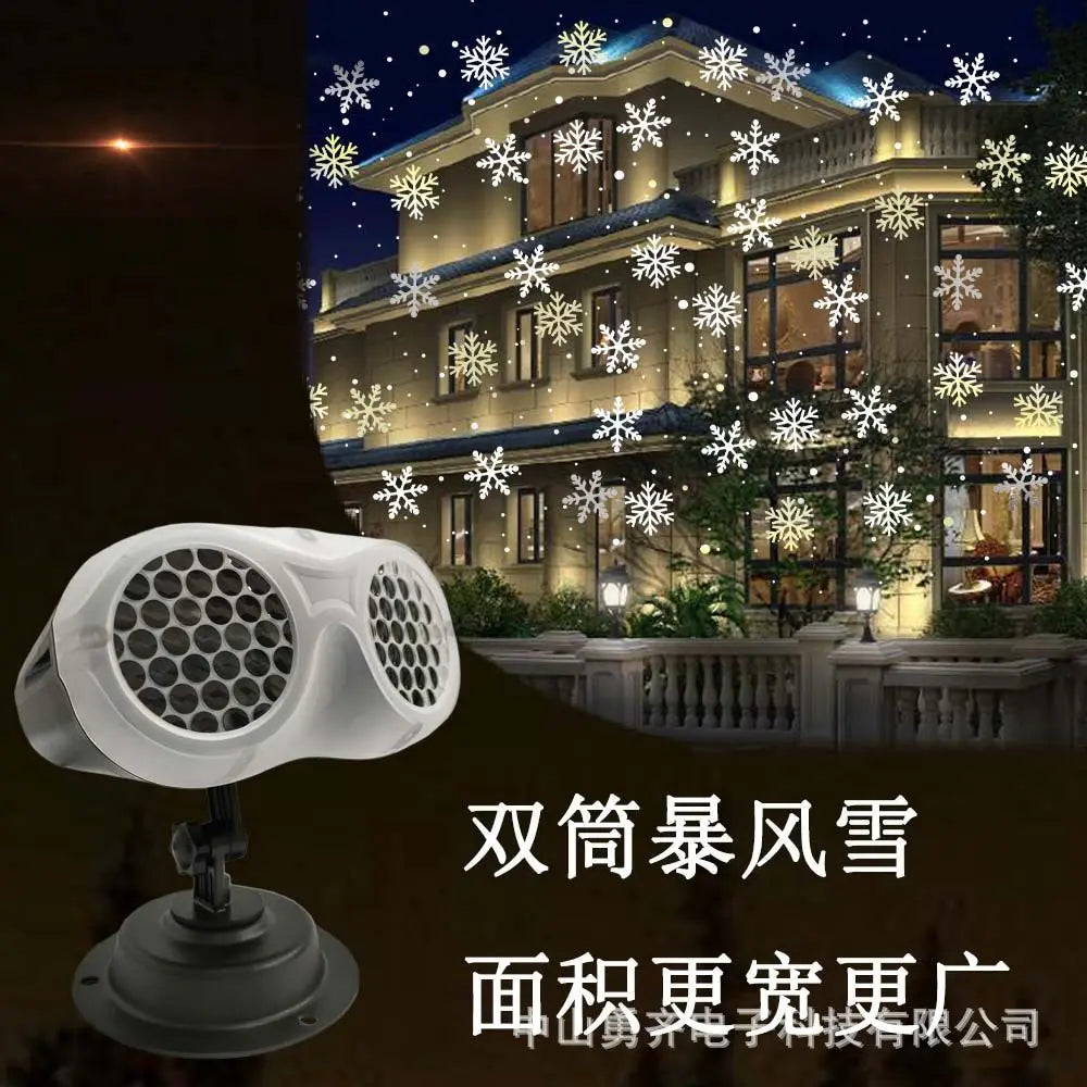 Christmas Snowfall Projector Light Owl Shape Outdoor Highlight Landscape Dynamic LED Snowflake Projection Lamp for New Year Lamp