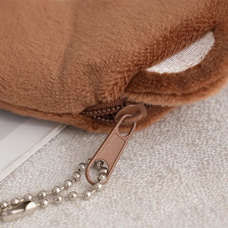 Animal Shape Plush Coin purse Headphone Bag Zipper Money Duck Women Coin Wallet Bag Kawai Card Key Money Coin Purse Bags Gift