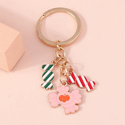 Aihua Gold Color Fashion Halloween Keychain Enamel Creepy Ghost Spider Mummy Pumpkin Keychains Keyring for Women Halloween Night