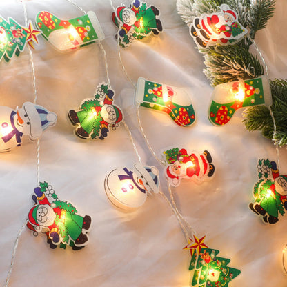 LED Christmas Tree Snowman Snowflake LED String Lights Home Window Ornament Lamp For New Year Party Garden Decoration