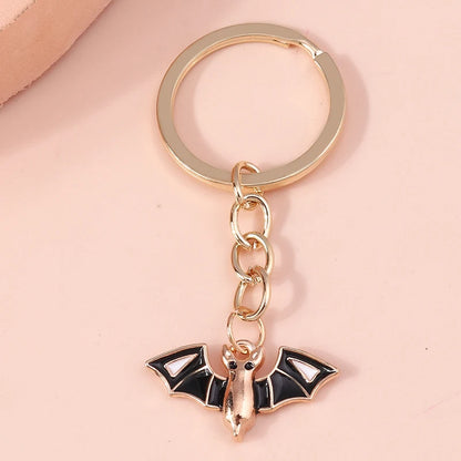 Aihua Gold Color Fashion Halloween Keychain Enamel Creepy Ghost Spider Mummy Pumpkin Keychains Keyring for Women Halloween Night