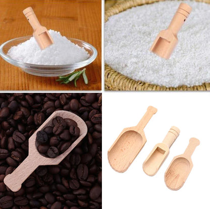 1 Pcs Wooden Mini Tea Coffee Scoops Seasoning Candy Spices Bath Salt Spoons Wooden Spoon Wooden Shovel