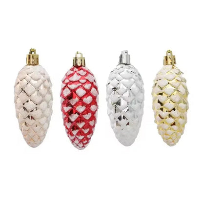 5Pcs Christmas Painted Pine Cone Balls Hanging Pendants Merry Christmas Tree Decoration for Home Xmas Ornament Gift 2024/2025