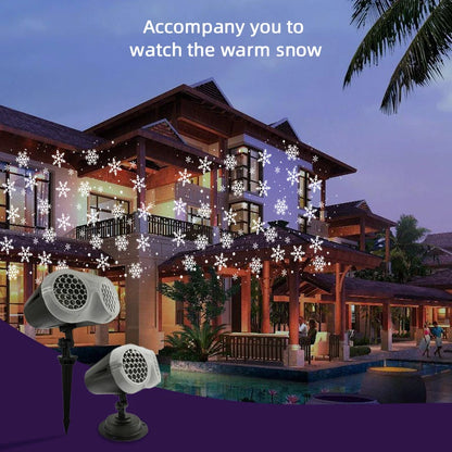 Christmas Snowfall Projector Light Owl Shape Outdoor Highlight Landscape Dynamic LED Snowflake Projection Lamp for New Year Lamp