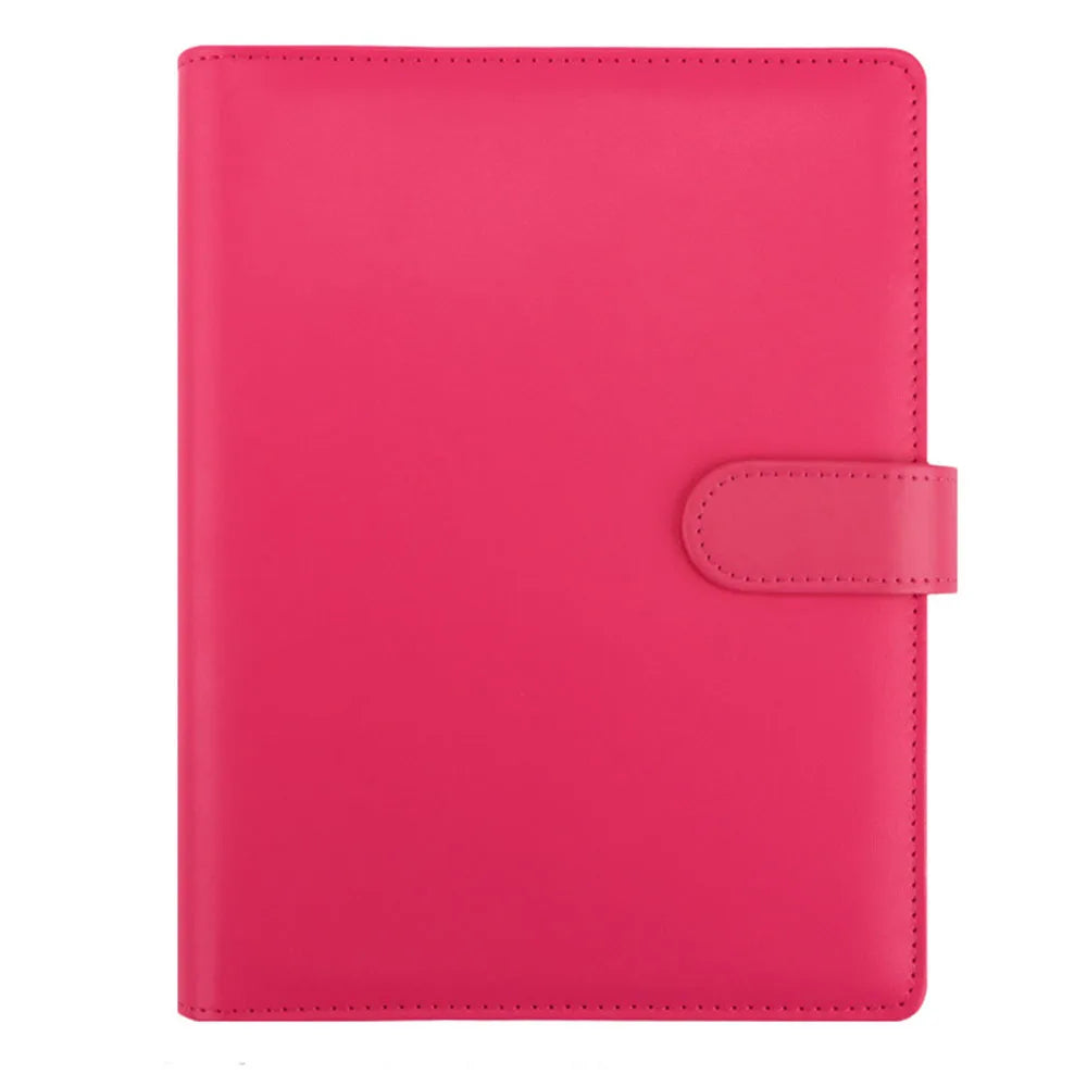 A5 Binder PU Leather 6-Ring Notebook Binder Cover for A5 Filler Paper, Refillable A5 Personal Planner Binder with Magnetic