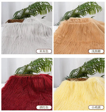 25x45cm 9cmPile Faux Fur Fabric For Sewing Doll Toy Beard Hair DIY Patchwork Material Accessories Home Decoration Cosplay Fabric