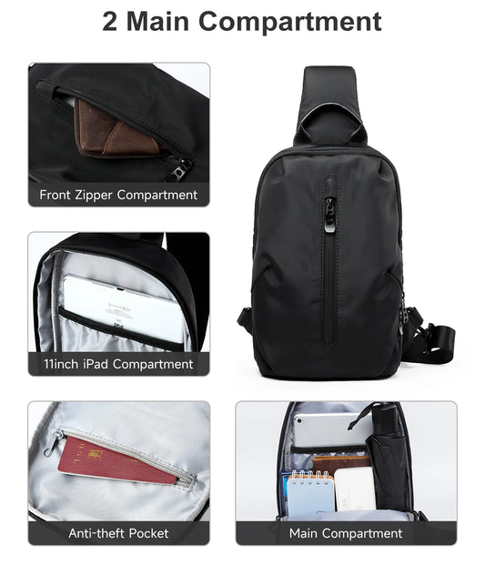 Waterproof Oxford Chest Bag for Men & Women – Lightweight Crossbody Sling