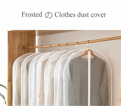 5pcs Durable Polyester Garment Dust Cover with Zipper Closure Long Hanging Clothes Bag for Coats Jackets & Wardrobe Organization