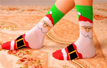 5 Pairs Men/Women Cotton Cartoon Christmas Socks Cute Santa Claus Elk Snow Funny Sock Happy Winter New Year Socks Christmas Gift