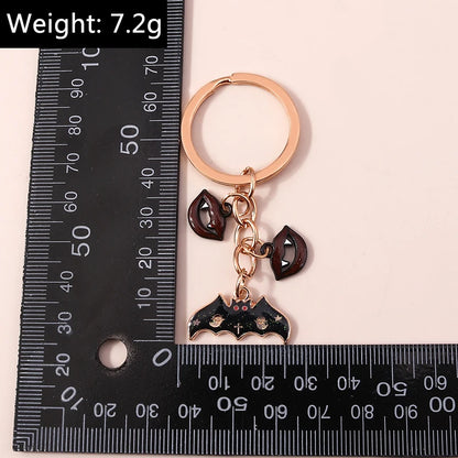 Aihua Gold Color Fashion Halloween Keychain Enamel Creepy Ghost Spider Mummy Pumpkin Keychains Keyring for Women Halloween Night