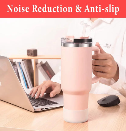 2Pcs Silicone Boot for Stanley Cup Accessories Tumbler Protective Cup Bottom Sleeve Cover Fits 30oz 40oz