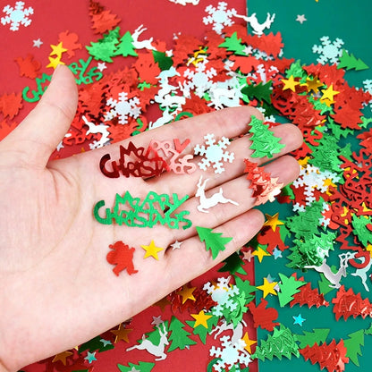 15g/bag Christmas Sequin Confetti Xmas Tree Snowflake Table Confetti 2024 Christmas Party Decoration for Home 2025 New Year Gift