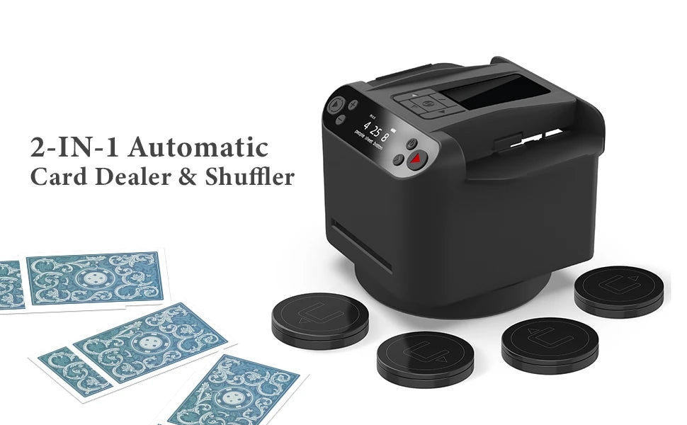 360° Rotating Automatic Card shuffle Dealer Machine 2 In 1 Playing Cards Shuffling Dealing Tool Home party Poker device