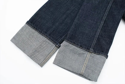 TRAFZA Women Vintage Denim Jacket Single Breasted Lapel Long Sleeve Coat With Pockets Dark Blue Denim Jacket Fashion High Street