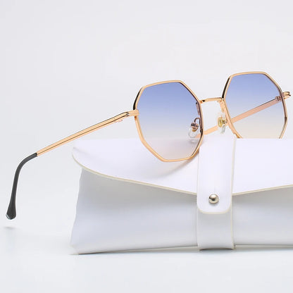 Brand Design 2025 Fashion New Polygonal Metal Sunglasses Retro Ladies Glasses Classic Trend Luxury Driving Travel Eyewear