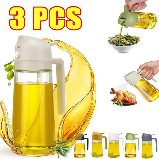 2-in-1 Glass Oil Dispenser & Sprayer | Leakproof, Non-Slip Kitchen Mister