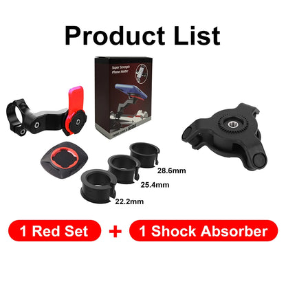 Motorcycle Bike Phone Holder Stand Bicycle Quad Lock Phone Holder Bike Holder 360° Rotatable Navigation Support Security Bracket
