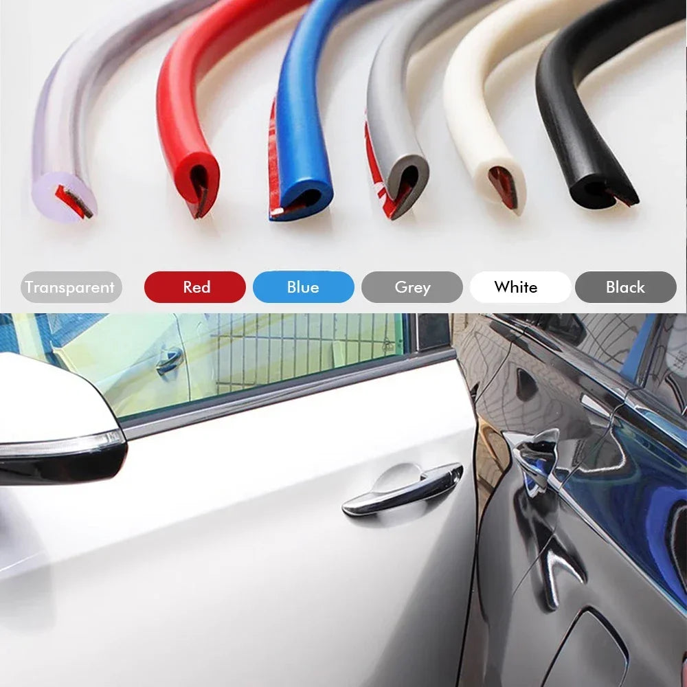 5M Transparent Car Door Edge PVC Scratch Protector Strips Car Anti-collision Sealing Strip Door Anti-scratch Transparent Strip