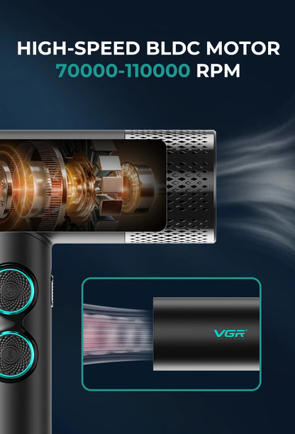 VGR Hair Dryers Professional Air Blower Negative Ion Hair Dryer 110000 RPM Hair Dryer Machine BLDC Motor Barber Salon V-401