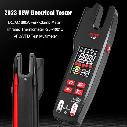 BSIDE Professional Digital Clamp Meter U6 Fork 600A Ammeter Pliers T-RMS DC AC Current OpenJaw Electrical Tester Auto Multimeter