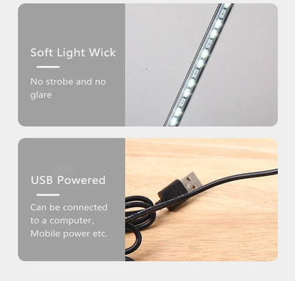 LED clip type desk lamp, student dormitory, bedroom, desktop, bedside reading lamp, eye protection small desk lamp, black