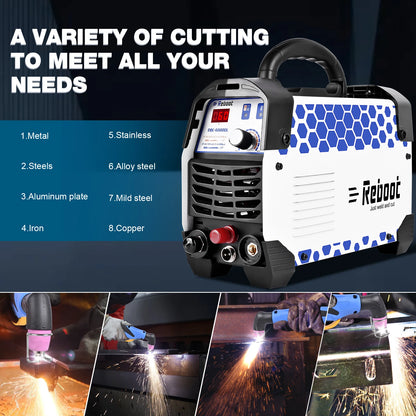 Reboot Plasma Cutter 60 Amp Pilot Arc Cutting Machine Non-Touch 1/2 inch (12mm) Clean Cut 3/4 inch (19mm) Severance Cut 110/220V