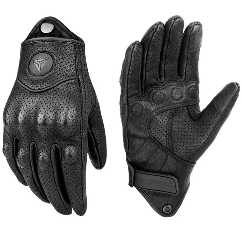 Motorcycle Gloves Men Women Moto Leather Carbon Cycling Winter Gloves Motorbike Motorcross ATV Motor Gloves