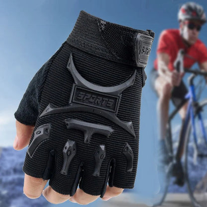 1 Pair Kids Half Finger Gloves Sports Gloves Non-Slip Gel Gloves Adjustable Fingerless Gloves for Children Cycling Riding Biking
