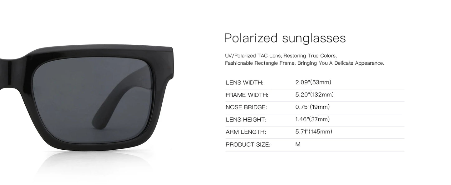 ZENOTTIC Retro Rectangle Sunglasses for Men Women Polarized UV400 Protection Classic Trendy Driving Sun Glasses