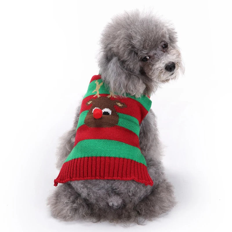 Winter Dog Clothes Christmas Holiday Sweater Chihuahua Teddy Outfit coat for Small Medium Large Dog and Cat  Autumn  Warm