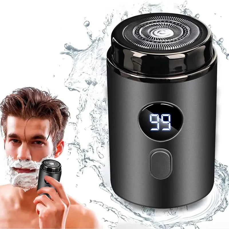 Men's electric mini shaver, dry and wet dual-use shaver, LED digital display rechargeable car shaver, home travel shaver
